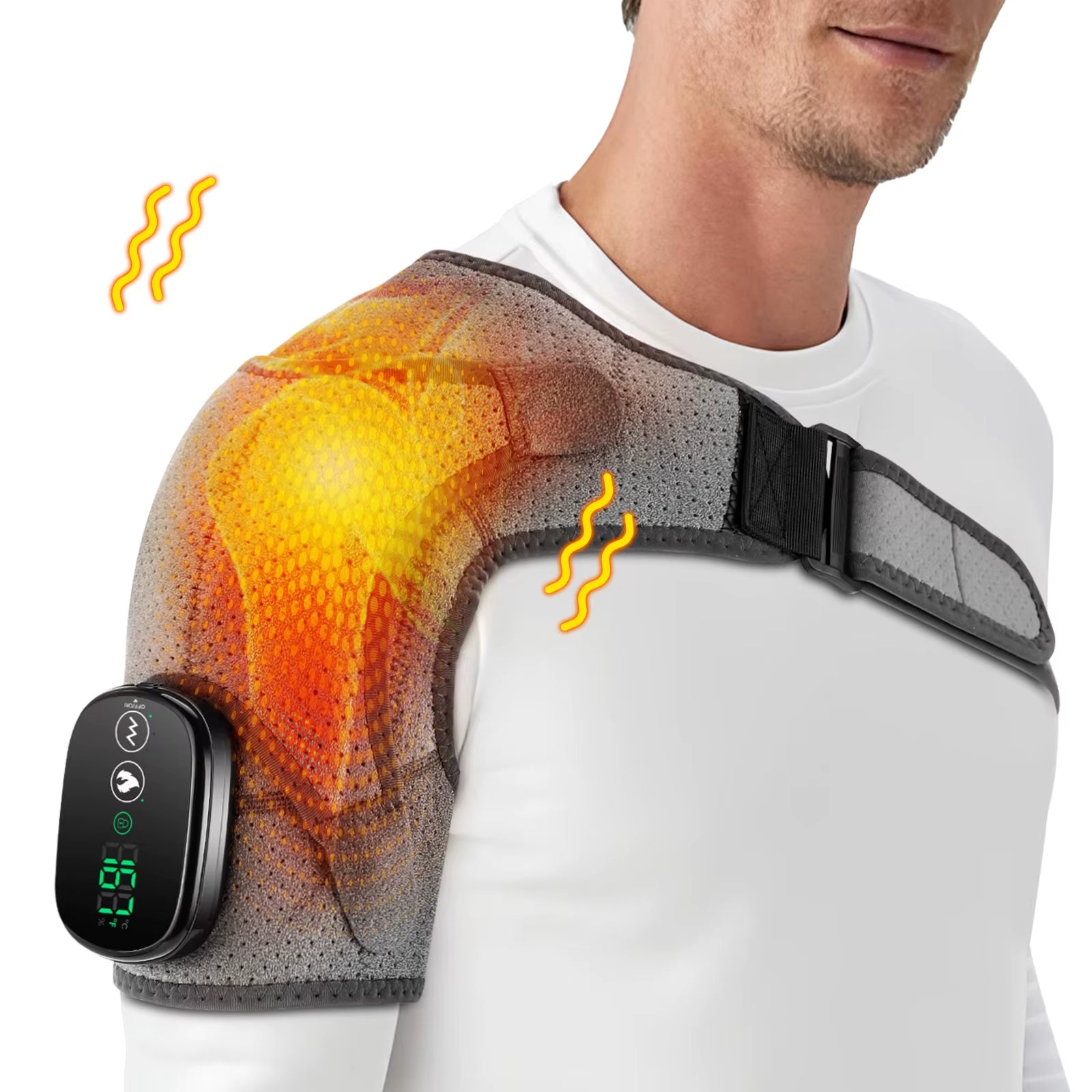 Heated Shoulder Massager with Electric Vibration and Heating Function for Arm and Hand Relaxation