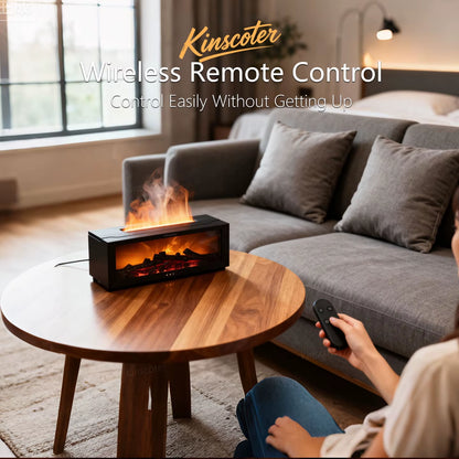 Creative Fireplace Aroma Diffuser Simulated Flame Humidifier Essential Oil Desktop Air Humidifier Mist Home Office Holiday Gift
