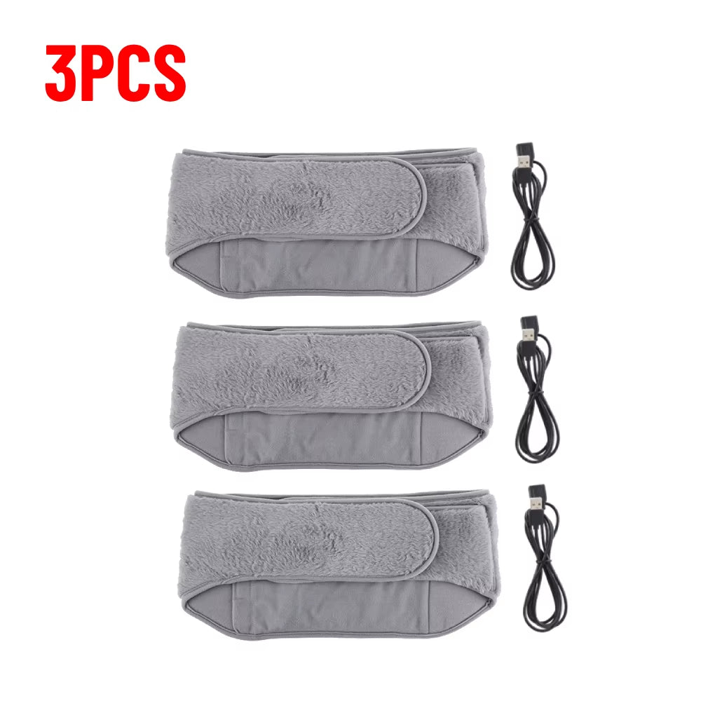 3-Levels Electric Heating Pad and Cold-Proof Uterine Belt with USB Rechargeable Abdominal Warmer (1-5 Pieces)