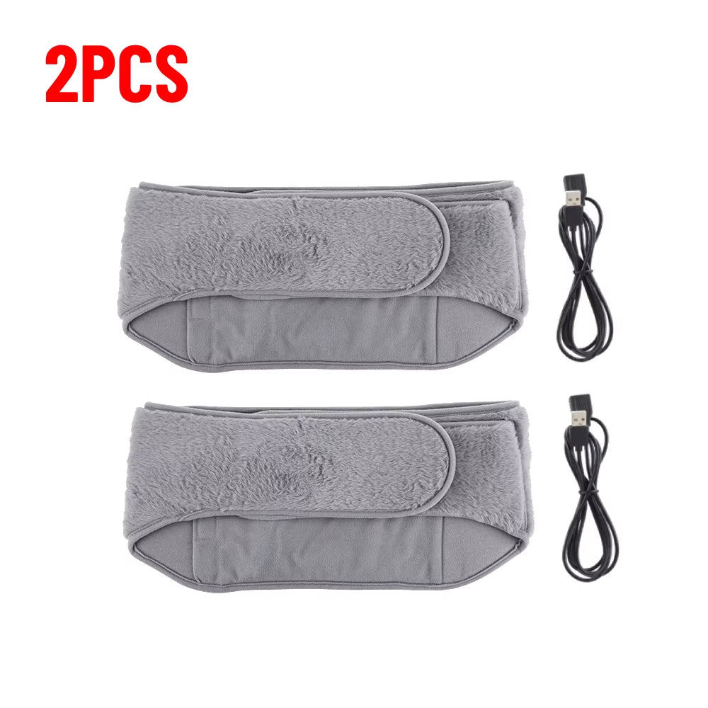 3-Levels Electric Heating Pad and Cold-Proof Uterine Belt with USB Rechargeable Abdominal Warmer (1-5 Pieces)