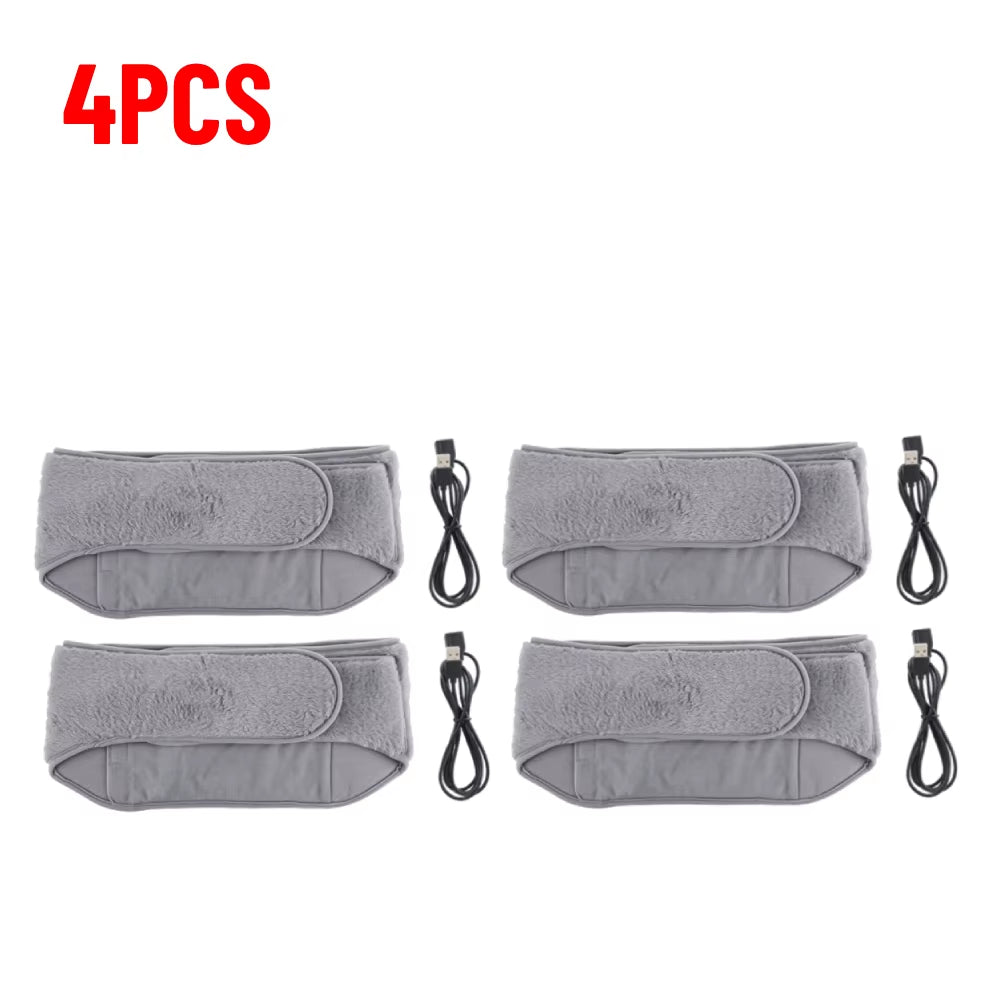 3-Levels Electric Heating Pad and Cold-Proof Uterine Belt with USB Rechargeable Abdominal Warmer (1-5 Pieces)