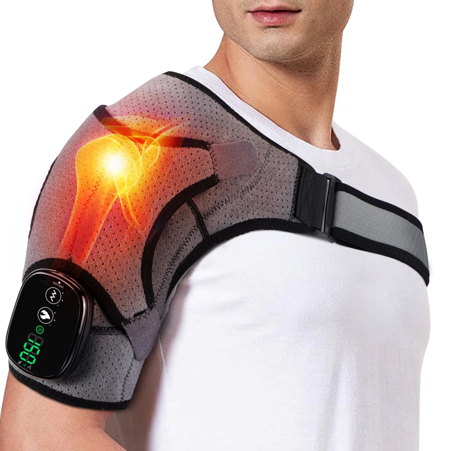 Heated Shoulder Massager with Electric Vibration and Heating Function for Arm and Hand Relaxation