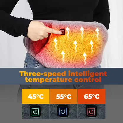 3-Levels Electric Heating Pad and Cold-Proof Uterine Belt with USB Rechargeable Abdominal Warmer (1-5 Pieces)