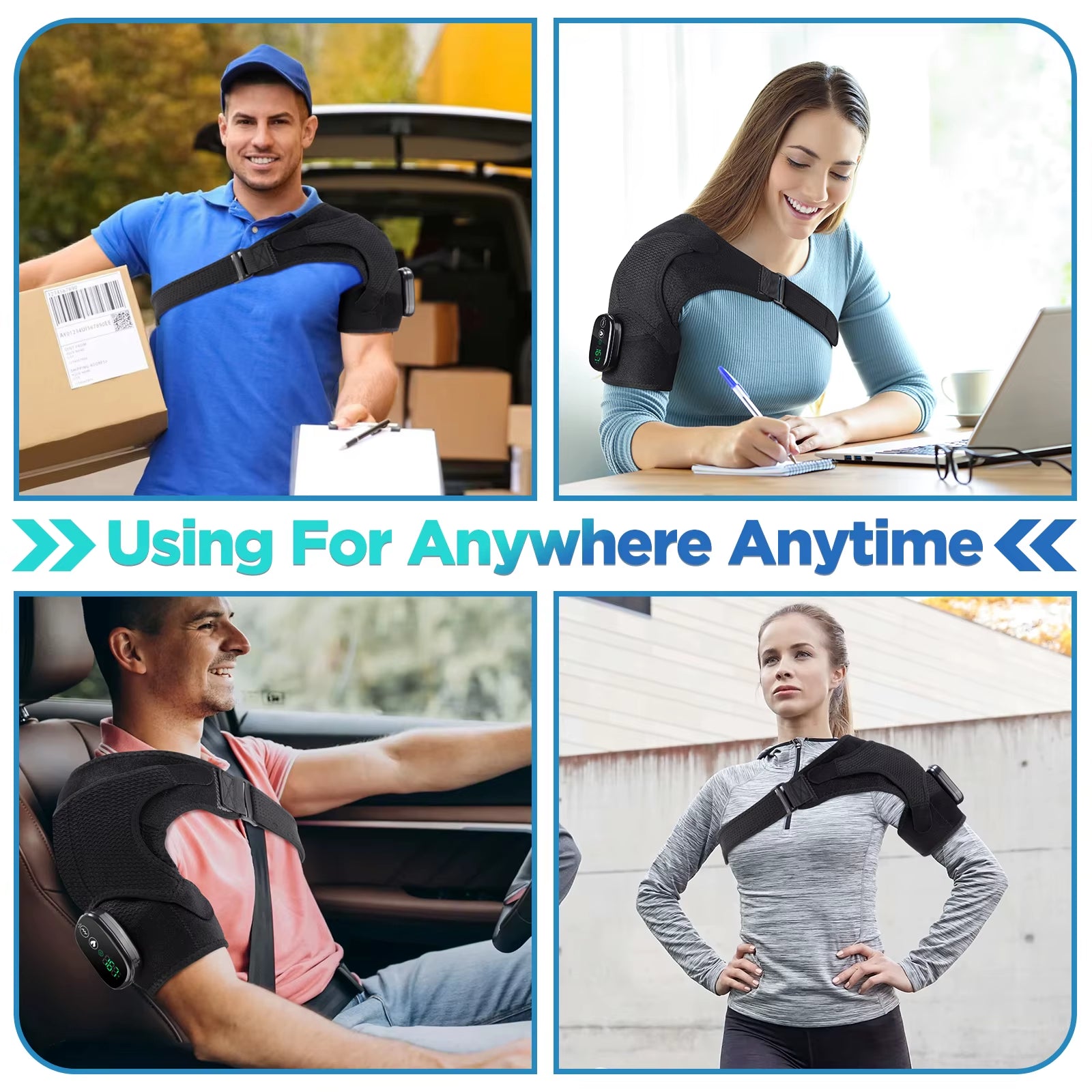 Heated Shoulder Massager with Electric Vibration and Heating Function for Arm and Hand Relaxation