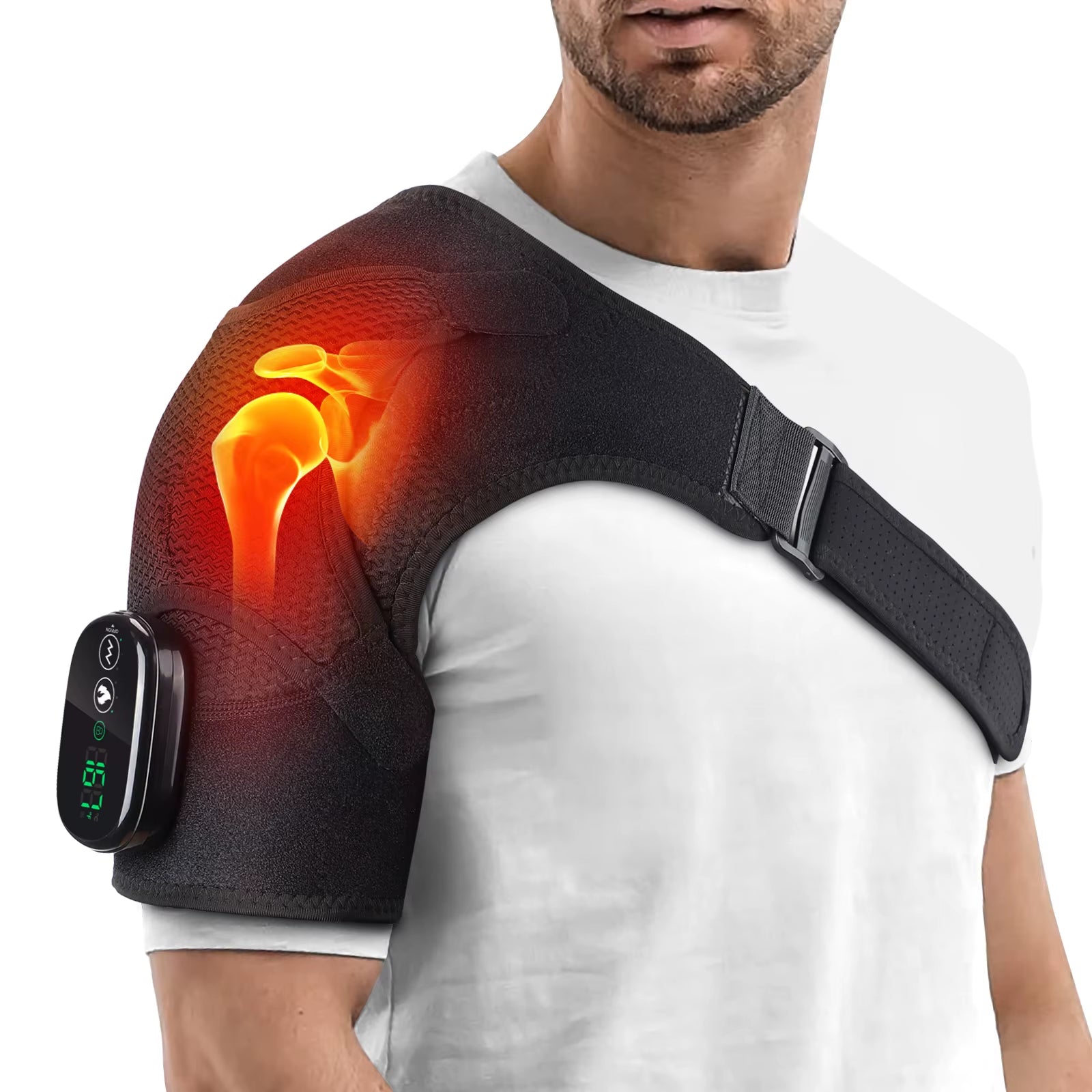 Heated Shoulder Massager with Electric Vibration and Heating Function for Arm and Hand Relaxation