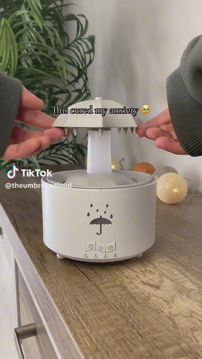 Creative Umbrella Water Drop Air Humidifier and Aroma Essential Oil Diffuser with Colorful Lighting